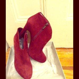 Oxblood Suede platform booties- Jessica Simpson