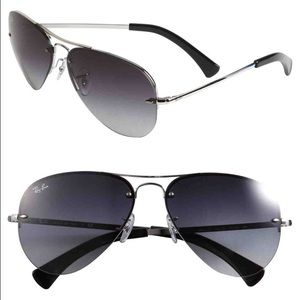 59mm Semi Rimless Aviator Sunglasses