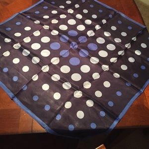 Gorgeous NEW square blue polka dot neck scarf!