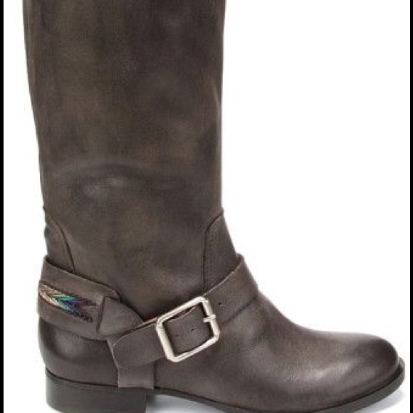 Lucky Brand Shoes - Gray Genuine Leather Lucky Brand May Riding Boots