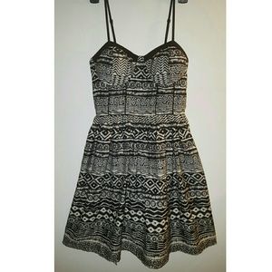 Black and white tribal Print dress