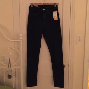 high waisted dark wash jeans