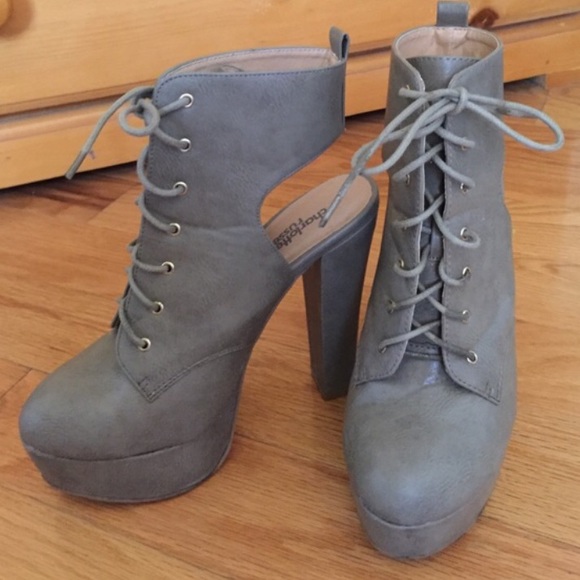 lace open up back booties