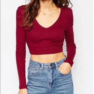 Burgundy crop top