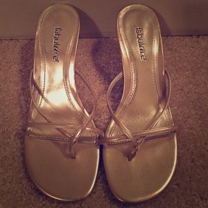 Gold kitten heels/sandals