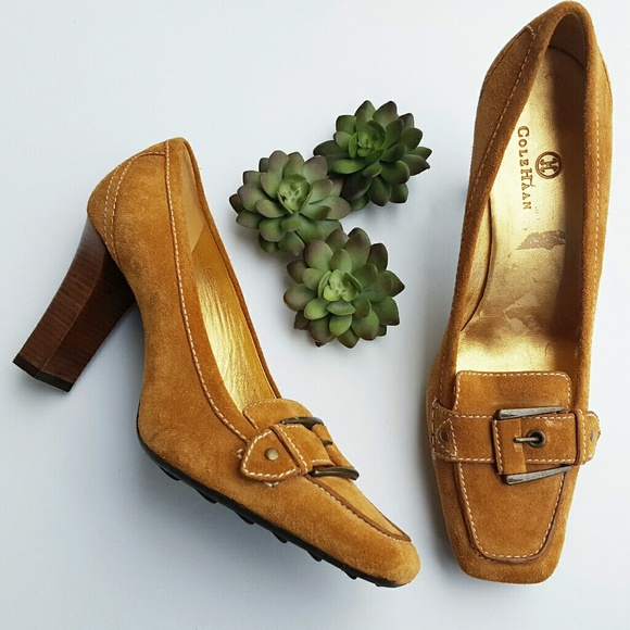 Cole Haan Shoes - Host pick! Cole Haan Heeled Buckle Suede Loafer