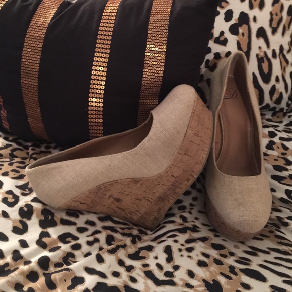 Linen Cork Wedges