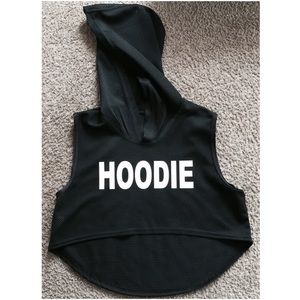 Black/White Crop-Top "Hoodie"
