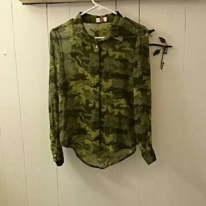 A sheer camo blouse