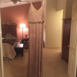 Adrianna papell beaded chiffon blouson dress