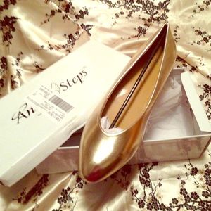 Gold tone flat shoe