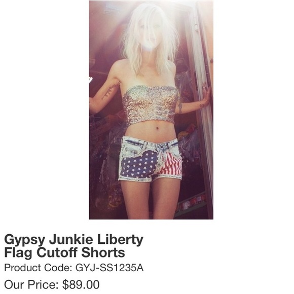 American Flag cut off Shorts acid wash Red Blue - Picture 2 of 4