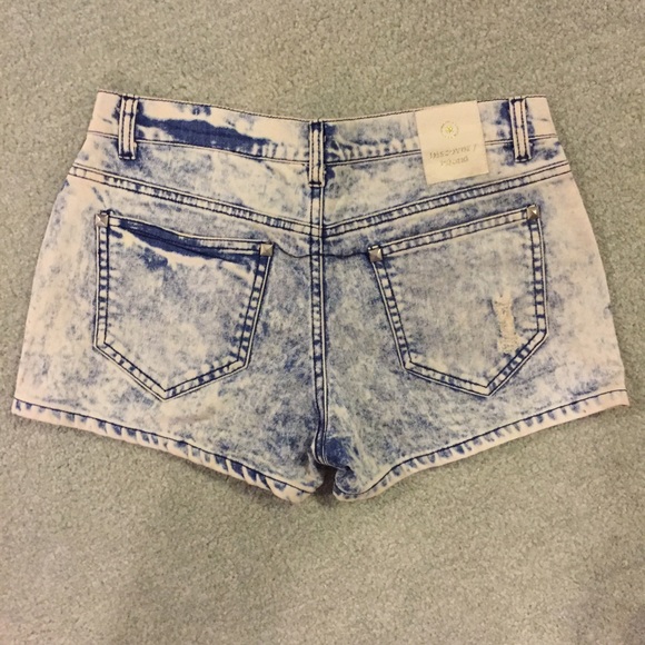 American Flag cut off Shorts acid wash Red Blue - Picture 4 of 4