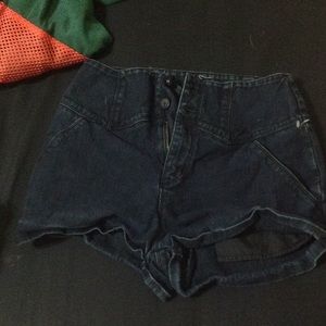 High rise slim shorts