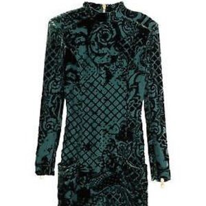 DARK GREEN VELVET BALMAIN x H&M DRESS SIZE 6 😍