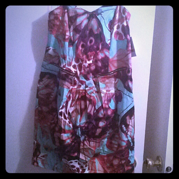 Baby Phat NWT turquoise butterfly dress 16 1xl