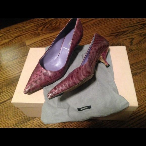 Authentic purple Miu Miu heels.