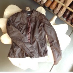 Express brown faux leather jacket