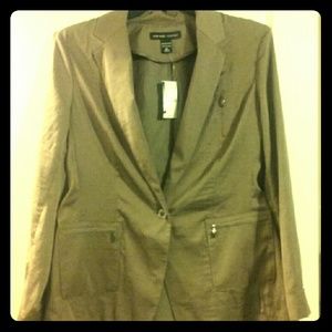 Copper tone silky blazer