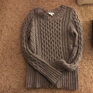 Grey cable knit sweater