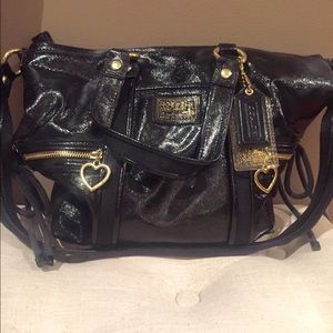 Coach Satchel Bag with Black Patent Leather!