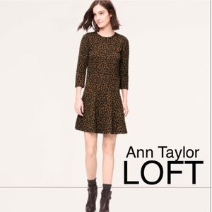 Loft Leopard drop waist mini dress