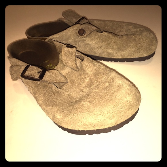 Birkenstock Boston Suede in Taupe, 38