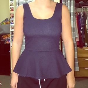 Navy blue peplum top