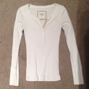 Abercrombie & Fitch Long Sleeve White T