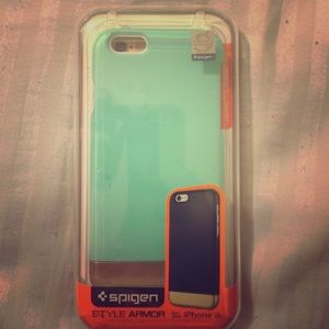 Mint and gold iPhone 6 case