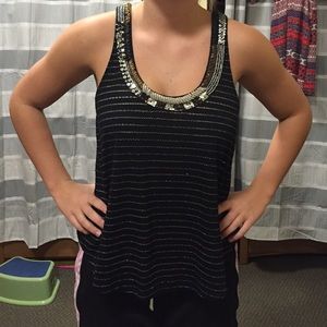 Cute black embellished top
