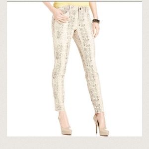 Snakeskin print jeggings