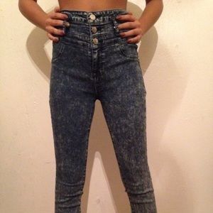 High waisted skinny jeans