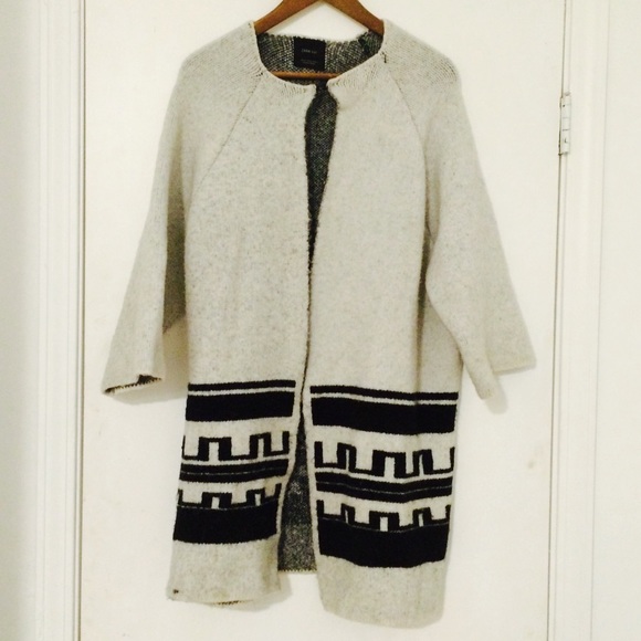 Zara knit open oversized cardigan coat sweater