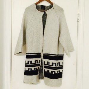 Zara knit open oversized cardigan coat sweater