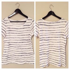 White & Blue Printed Tee | Old Navy (L)