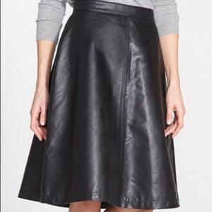 (New) Black Vegan Knee Length Skirt