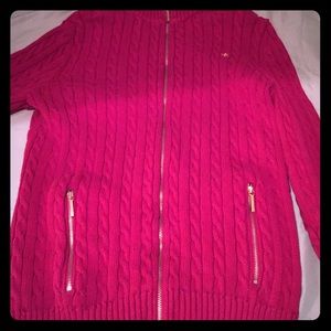 Sweater< not red, it's a dark red actually