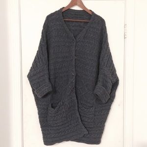 Oversized wool cardigan coat