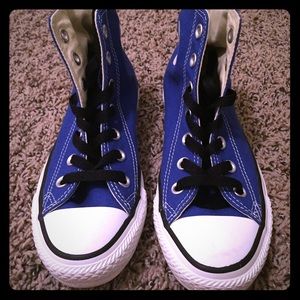 Royal blue high top converse
