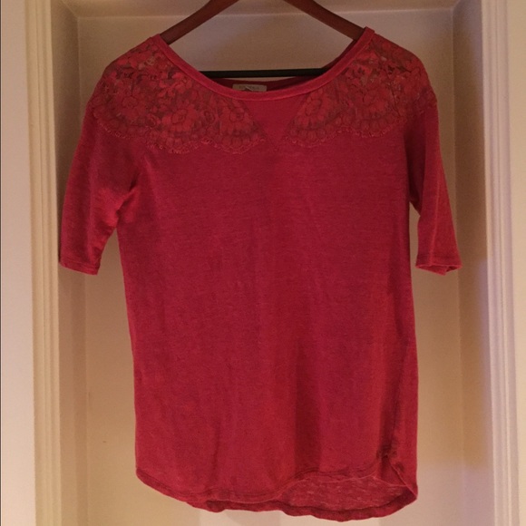 Anthropologie lace tee