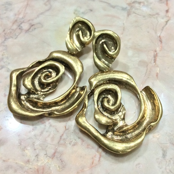 vintage inspired rosette earrings