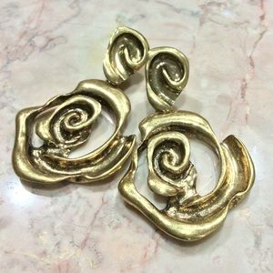 vintage inspired rosette earrings
