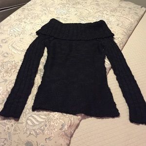 Black off-shoulder sweater