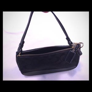 Coach black monogram mini bag
