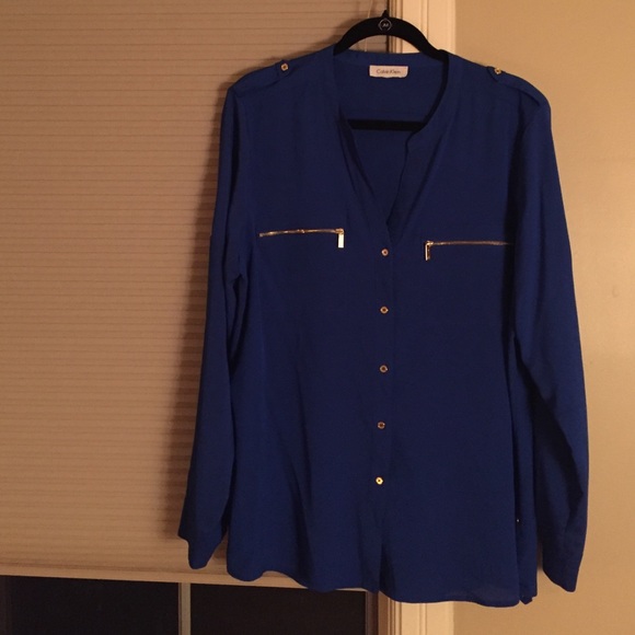 Calvin Klein Tops - Electric Blue Calvin Klein Button Down (XL)