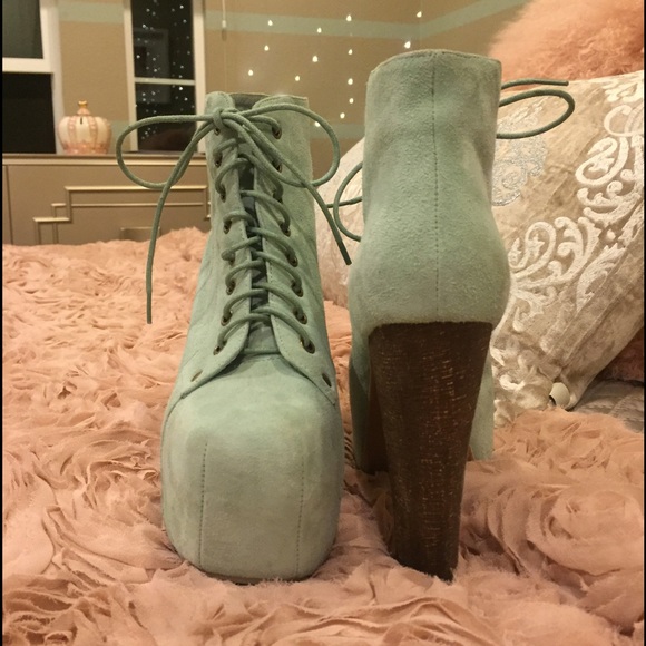 Jeffrey Campbell Mint Suede Litas ✨ RARE
