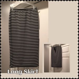 Long beautiful black and white skirt.