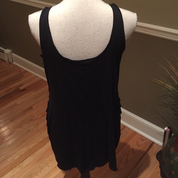 EXPRESS! BLACK RUFFLE SLEEVELESS DRESS - Picture 3 of 4