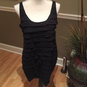 EXPRESS! BLACK RUFFLE SLEEVELESS DRESS
